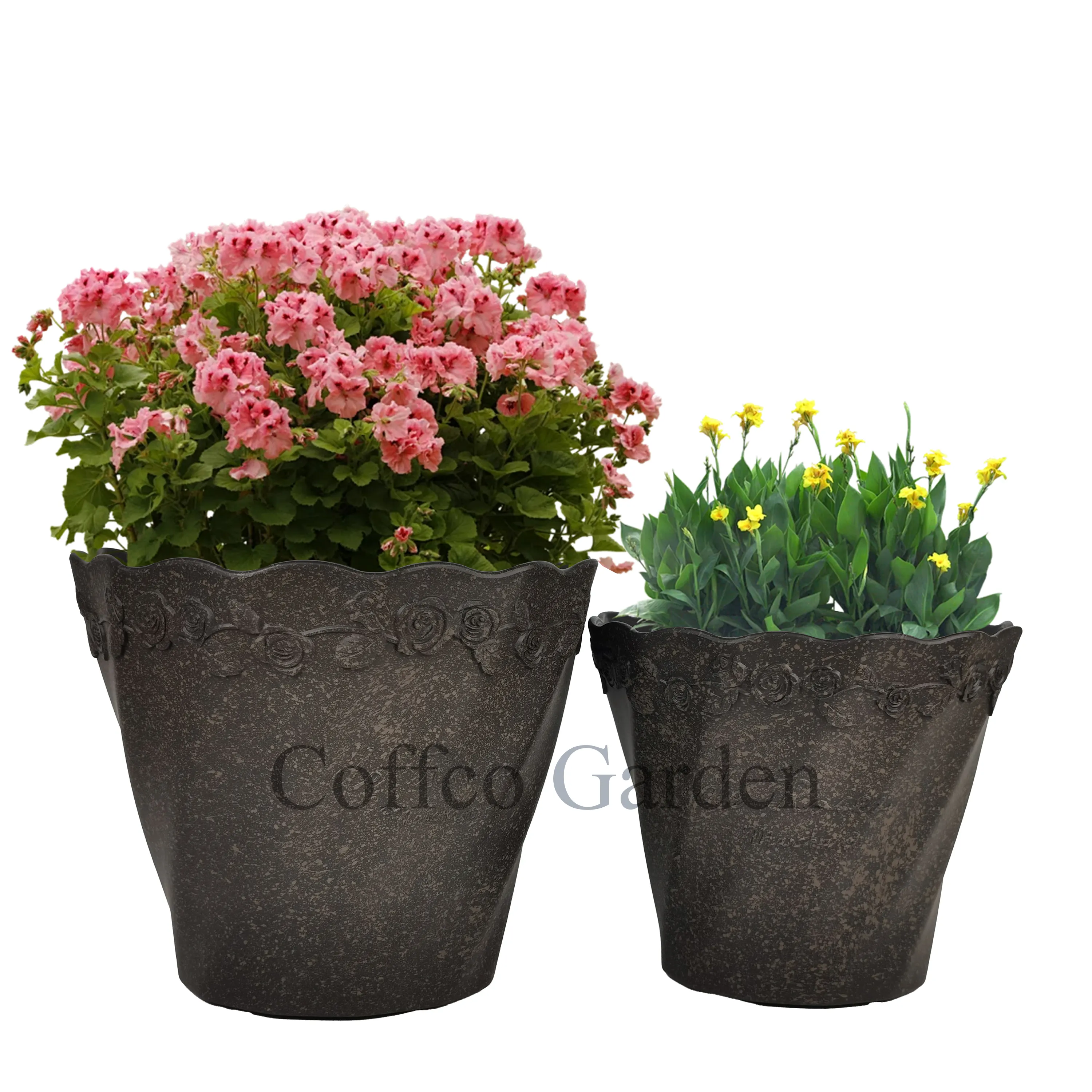 Coffco Fabrik Schlussverkauf 11 Zoll Rose-Marchand-Rundtopf anpassbar Plastik-Blumentopf Pflanzer für Anbau Box Garten-Tasse & Versorgung