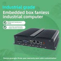 Intel I3 I5 I7 komputer CPU ganda, komputer kontrol industri tanpa kipas kotak tertanam PC 8GB RAM 128GB SSD