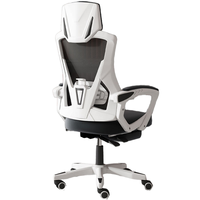 Chaise de bureau de direction ergonomique moderne avec repose-pieds pliable, support lombaire, en tissu, extensible, pour un bureau sain à domicile, chaise de direction