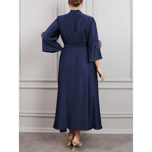 Nouvelle Robe Longue Premium d'Été pour Femme à Manches Longues, Motif Floral, Dentelle et Volants, Design Tendance - Product Image 5