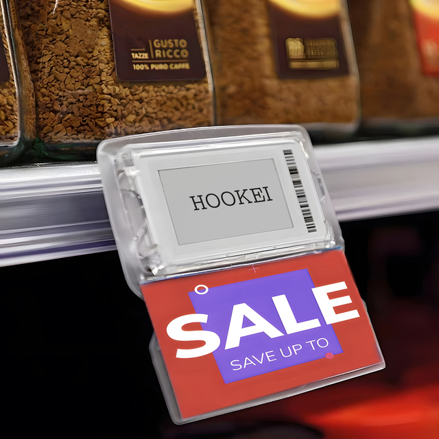 Hookei Portaprecios Adhesivos Wholesale Digital Demo Electronic Shelf Label Frame Price Tag Esl Labels for Supermarket