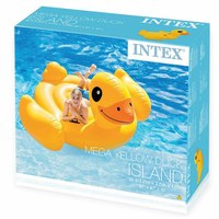 INTEX 56286 Nouveau design Mega Yellow Duck Island, flotteur gonflable en forme de canard pour piscine, tapis flottant pour sports nautiques