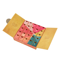 Boîte-cadeau personnalisée pour le Nouvel An chinois, calendrier de l'avent, boîte rigide en forme de livre en papier pour chocolats et bonbons avec petites boîtes