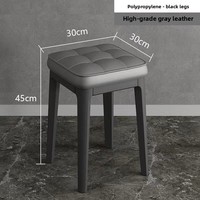 Tabouret en plastique épaissi pour usage domestique, style moderne et luxueux, chaise de salle à manger pour adultes, banc empilable et pliable, tabouret de rechange