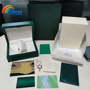 Luxury Green Brand <b>Watch</b> Box <b>Set</b> Complete <b>Watch</b> Packaging with Gift Bag Card Holder & Certificate Custom Logo <b>Watch</b> Gift Box - Product Image 3