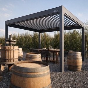 Pérgola de Aluminio Jiake 6063-T5 <span class=keywords><strong>con</strong></span> Techo de Láminas Motorizadas para Jardín, Patio, <span class=keywords><strong>Terraza</strong></span>, Gazebo, Pabellón - Product Image 2