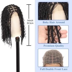 14-Inch Knotless Box <strong>Braided</strong> <strong>Wig</strong> Curly Ends Full Double Lace Front Party-Style Synthetic <strong>Wig</strong> for Women All-Person Fit - Product Image 3