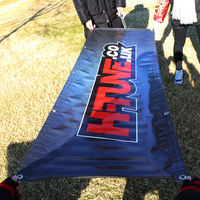 Bannière suspendue en tissu polyester par sublimation numérique pour salons professionnels, expositions, inaugurations, événements routiers et cadeaux promotionnels numériques