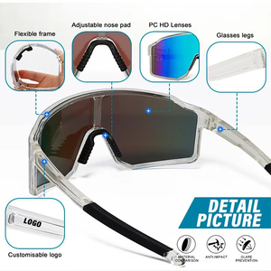 Gafas de Sol Deportivas con Lentes Polarizadas de Espejo, Gafas de Ciclismo con Protección UV400, Gafas de Seguridad para Correr y Conducir, Logotipo Personalizado - Product Image 2