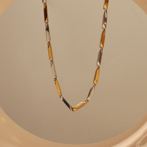 Herren Barley corn Mode Halsketten Dual Tone Geometric Massive Chain Halsketten für Männer Frauen Edelstahl Statement Frauen Geschenk - Product Image 5