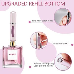 Flacone di Profumo Ricaricabile in Alluminio-Vetro <span class=keywords><strong>da</strong></span> 5ml, Mini Atomizzatore Spray con Finestra Visiva, Dispenser di Fragranze a Prova di Perdite per Mascara - Product Image 4