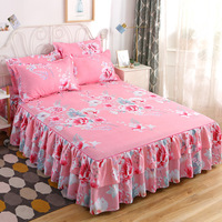 Parure de lit 3 pièces de luxe moderne à imprimé floral, qualité hôtelière, avec protège-matelas et drap-housse à jupe