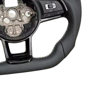 Volante de cuero completo de estilo deportivo para Volkswagen VW <span class=keywords><strong>Golf</strong></span> Mk7 <span class=keywords><strong>GTI</strong></span> <span class=keywords><strong>Golf</strong></span> R Polo GTE Passat Jetta accesorios de coche personalizados - Product Image 6