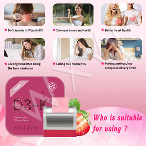 Approvisionnement d'usine Vitamine D3 K2 Bandes Orales Film Calcium Soutien Énergétique Saveur De Fraise Santé Des Articulations D3 K2 Supplément Bandes Orales - Product Image 3