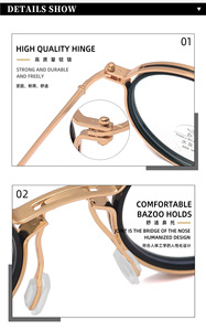 Haute Qualité Optique Cadre Designer Ovale Noir Transparent Couleur Acétate Métal Lunettes Matériel pour Diamant Visage TR90 Optique - Product Image 6