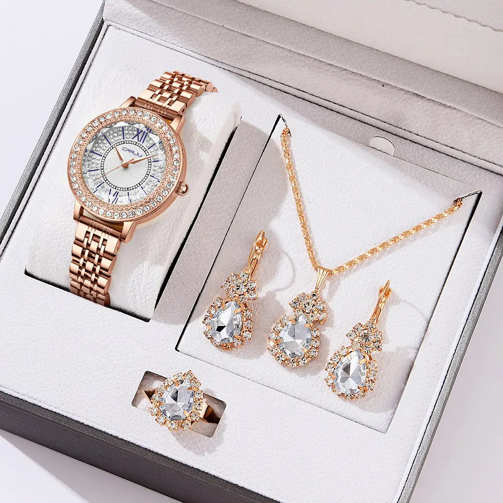 2023 TS étanche plein diamant mode tempérament fille collier Bracelet montre de luxe femmes bijoux montre ensemble