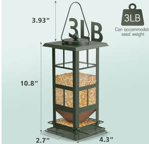 Toptan Yüksek Kaliteli Metal Kuş Yemliği, Dış Mekan Asma Tipi, Kardinal Kuşları İçin Yemlik, Büyük Çatı ve Tepsi - Product Image 2