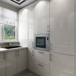 Meubles de cuisine modernes noirs de haute qualité, vente chaude, fourniture de plans 3D, armoires de cuisine, meubles de cuisine antiques - Product Image 3