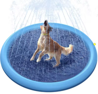 Piscine gonflable pliable en PVC pour extérieur, tapis de pulvérisation d'eau pour chiens et enfants, jouets de bain et de toilettage pour chiens - Vente chaude