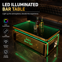 Table de cocktail LED RGB multicolore lumineuse avec logo personnalisé, mobilier de bar en gros, table de pub sur pied pour usage commercial en club
