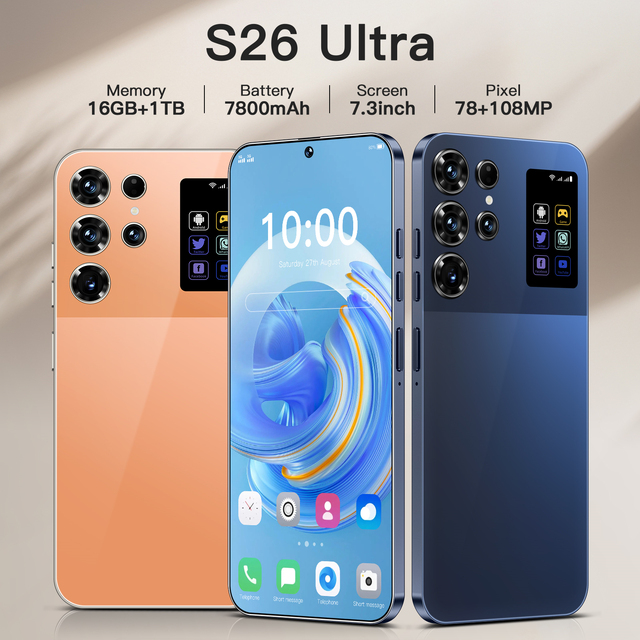 2026 New Original S26 Ultra 5G Smartphone 7.3 Inch HD 16GB+1TB Dual Card Unlocked Android 14.0 Deca Core Global Version