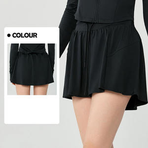 2024 женские шорты с логотипом на заказ 2 в 1, теннисные юбки, одежда для спортзала, шнурок, солнцезащитные теннисные юбки - Product Image 1