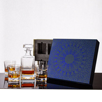 Vente en gros 750ml sans plomb whisky carafe ensemble pour liqueur/bourbon/brandy verre capacité du ménage