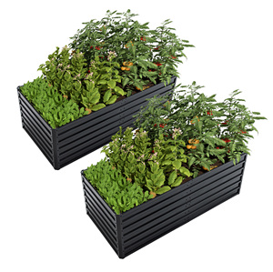 Lot de 2 bacs de culture surélevés en métal galvanisé renforcé 6x3x2 FT, en acier coloré antirouille pour plantes, légumes et herbes d'extérieur - Product Image 2