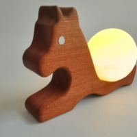 Nouveau Design Nordique En Bois Décoratif Veilleuse De Chevet Lune Globe Lumière Avec Support En Bois Massif Chambre Premium Sont Décor
