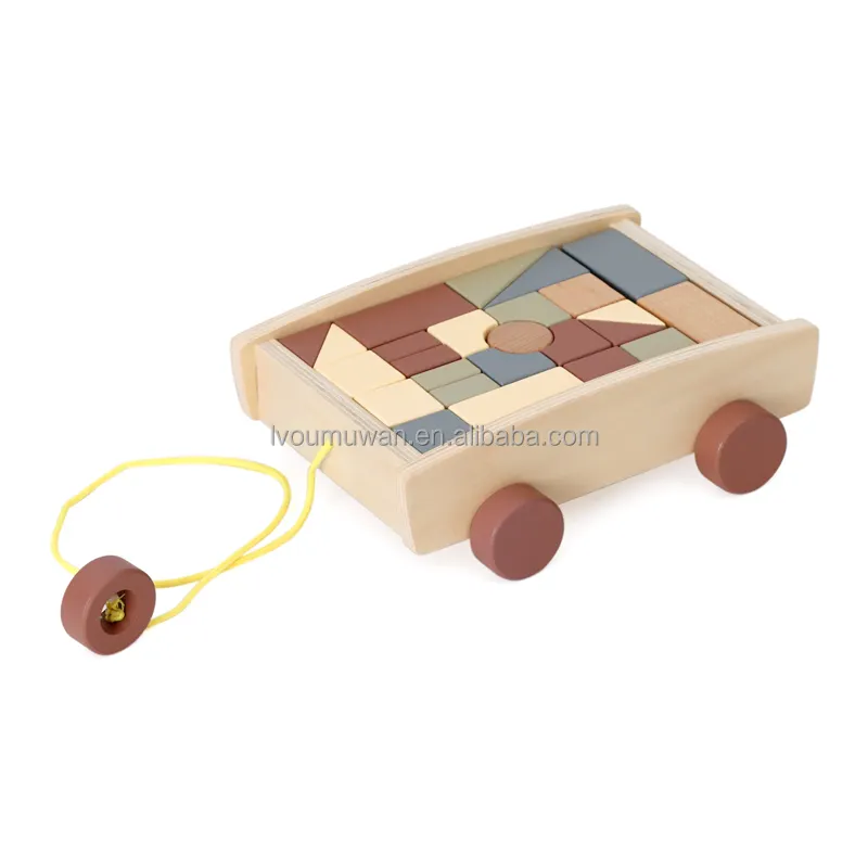 LVOU KID Baby Toys Montessori Toy Car Toddlers Organic Teething Educational Holzspielzeug Baby Juguetes De Madera wooden car toy