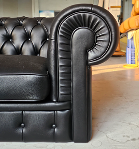 Divano Chesterfield di Lusso in Pelle, Divanetto Personalizzato <span class=keywords><strong>Vintage</strong></span> Capitonnè per Ristoranti Commerciali, Salotti di Hotel e <span class=keywords><strong>Bar</strong></span> - Product Image 2