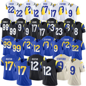 Nouveau <span class=keywords><strong>maillot</strong></span> de football de Los Angeles 2026 # 12 Puka Nacua Davante Adams Matthew Stafford Williams Jared Verse <span class=keywords><strong>Maillot</strong></span> américain brodé - Product Image 1