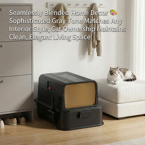 <span class=keywords><strong>Bac</strong></span> à litière pour chat en acier inoxydable <span class=keywords><strong>noir</strong></span>, grand format XL 30L, antiadhésif, facile à nettoyer et à laver, sans odeur, pour les gros chats - Product Image 4