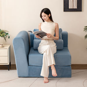 Canapé-lit pliant compressé sous vide <span class=keywords><strong>de</strong></span> conception minimaliste à siège unique en <span class=keywords><strong>forme</strong></span> <span class=keywords><strong>de</strong></span> rectangle tufté avec tissu et rembourrage en éponge - Product Image 3