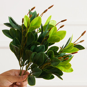 Plante verte artificielle, feuille de jade, fleur décorative en plastique, décoration de mariage, décoration de la maison, accessoires de photographie en extérieur - Product Image 2