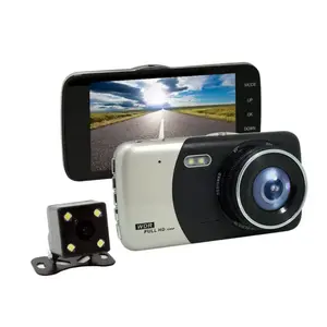 汽车DVR ReaDash摄像机视图双摄像机视频1080P全高清4英寸循环记录夜视G传感器广角汽车仪表盘
