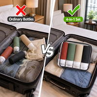 Ensemble de flacons de voyage pour articles de toilette, flacons de voyage approuvés par la TSA, accessoires, ensemble de flacons de voyage en silicone réutilisables et étanches