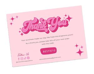 Op maat gemaakte hoogwaardige logo-ontwerpen, bedrukte matte bedankkaartjes voor kleine bedrijven - Product Image 1