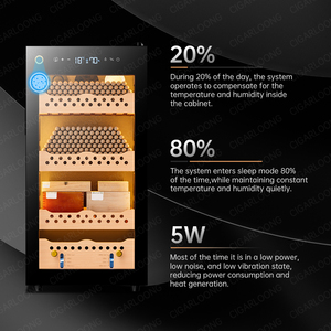 95C İspanyol sedir ağacı puro dolabı, kompresör soğutma büyük kapasiteli sabit sıcaklık ve nem puro dolabı - Product Image 2