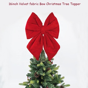 Элегантный бархатный бантик-звезда для украшения новогодней елки, рождественский декор для праздничных подарков, оптом - Product Image 3