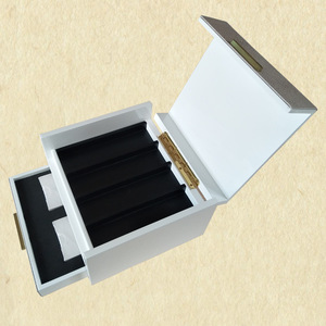 Jewelry <b>Box</b> With <b>Drawer</b> 25x25x15cm Gray Shagreen Top For <b>Storage</b> Organizers - Product Image 2