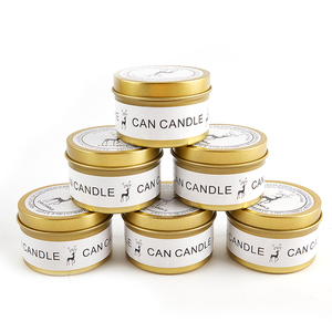 Bougies en cire de soja parfumées AIKUN en pots en étain dorés avec pierres de cristal et fleurs séchées, sans fumée, pour la décoration de la maison - Product Image 5