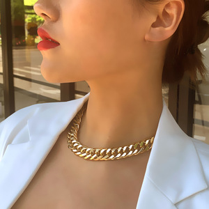 Vent exagéré métal torsion boucle épaisse clavicule chaîne mode rue personnalité collier court bijoux pour les femmes - Product Image 5