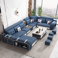 Fabrik-Großhandel Wohnmöbel Modernes Luxuriöses Hochwertiges U-förmiges Wohnzimmer Ecksofa-Set aus Stoff