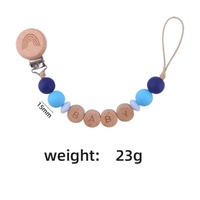 Attache-tétine anti-chute en bois de hêtre en forme d'arc-en-ciel avec perles en silicone, chaîne de maintien pour sucette, attache-tétine pour bébé