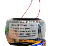 Transformateur toroïdal 100VA Tension d'entrée 220V 50Hz Sortie 0-11V, 0-26V, 0-9V, 0-35.5V Diamètre extérieur 103mm Hauteur 55mm