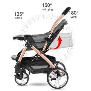 Passeggino Multifunzionale 180 °   Angolo Regolabile |   Ruote Pieghevoli Portatili con Assorbimento degli Urti, Colori Personalizzabili - Product Image 4