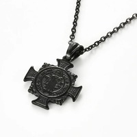 Pendentif croix médaille Saint Benoît vintage en acier inoxydable pour hommes et femmes, amulette de prière San Benito, bijoux de mariage
