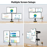 Support de moniteur triple de 32 pouces Support d'ordinateur à 3 bras pour support de moniteur