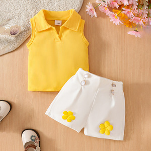 Completo 2025 da bambina vestito carino da bambina Top Set moda estiva <span class=keywords><strong>1</strong></span> 4 anni 2 pezzi Set da bambina <span class=keywords><strong>vestiti</strong></span> estivi da bambina - Product Image 3